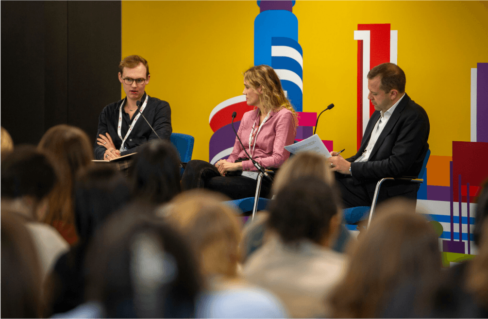 Lucas talking to the NCTJ about AI and the future of journalism at the headquarters of BBC News.