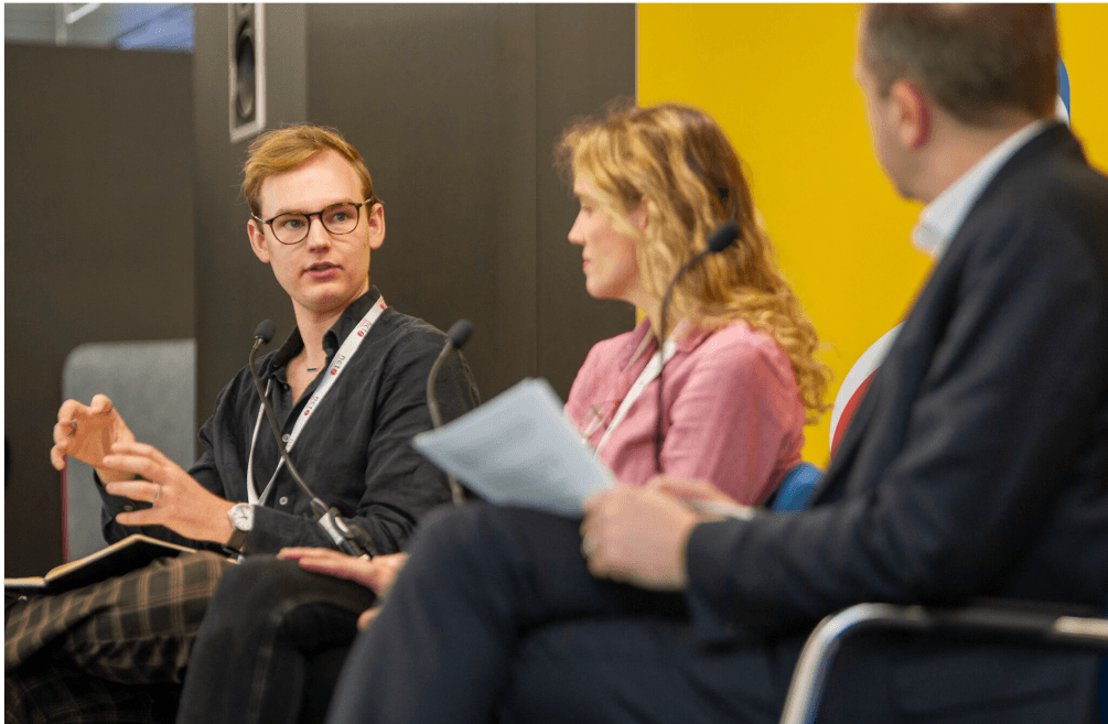 Lucas on the NCTJ's artificial intelligence panel at MediaCityUK, Salford.